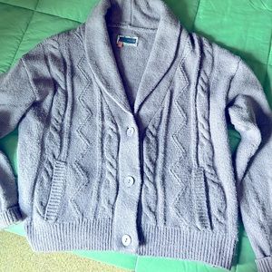 Peridot colored button up sweater by Pilcro